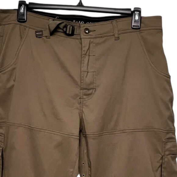 Prana Stretch Zion II Convertible Roll Up Hiking Pants Tan Mens Size XL X 32 - Picture 3 of 8